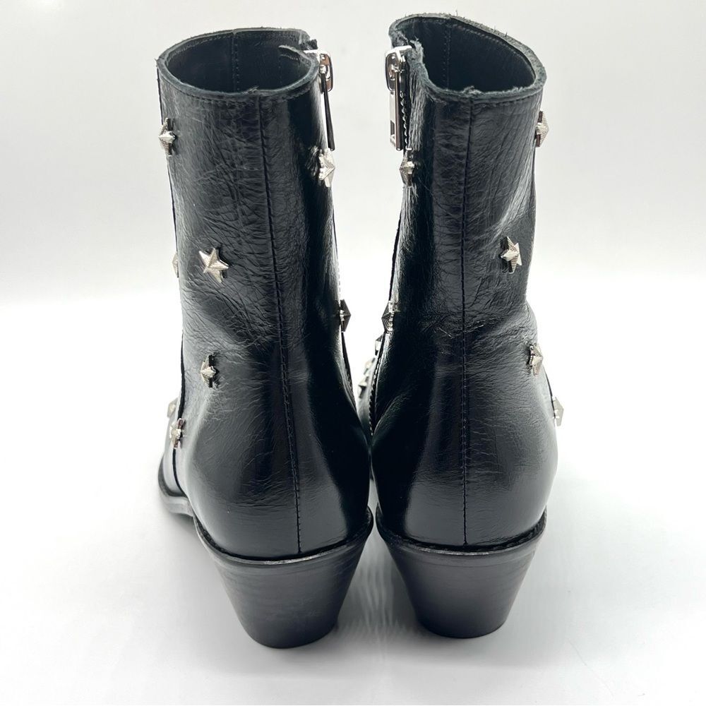 ZADIG & VOLTAIRE Womens Size 36 Tyler Vintage Stars Black Leather Ankle Boots - Picture 6 of 13